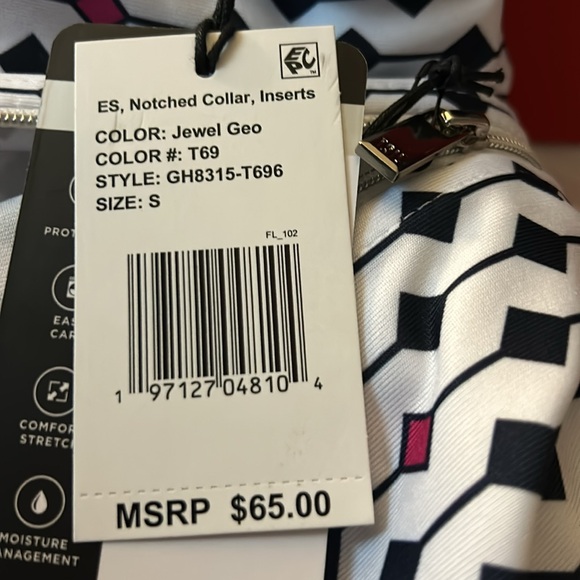 NWT Tail Women's 1/4-Zip Golf Tennis Top Jewel Geo  Sz S & XL  $65 - Picture 7 of 8